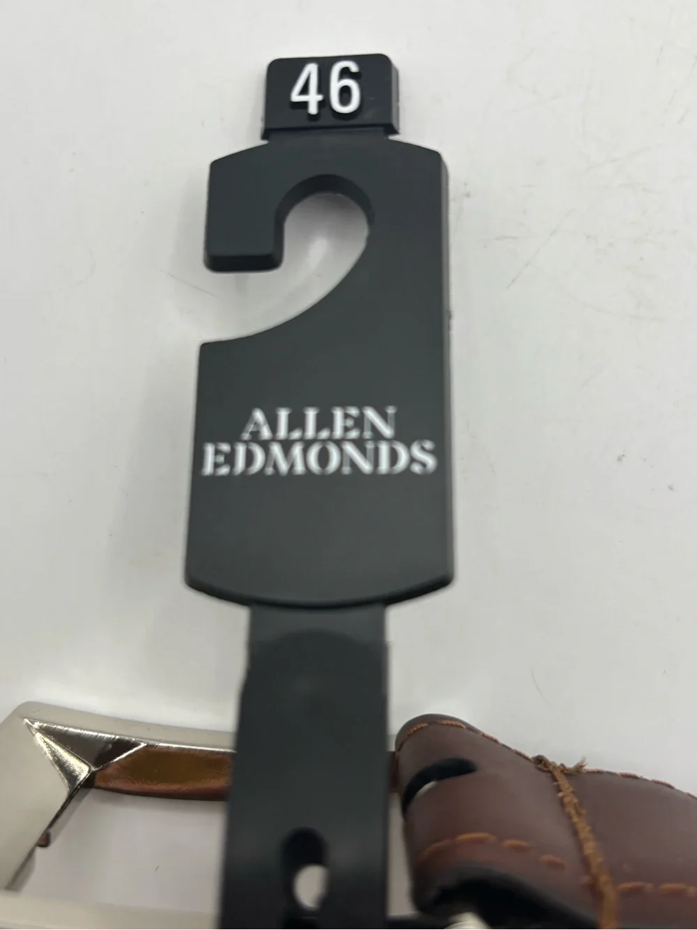 New Allen Edmonds Belt Genuine Leather Brown Size 46 USA Italian Calfskin